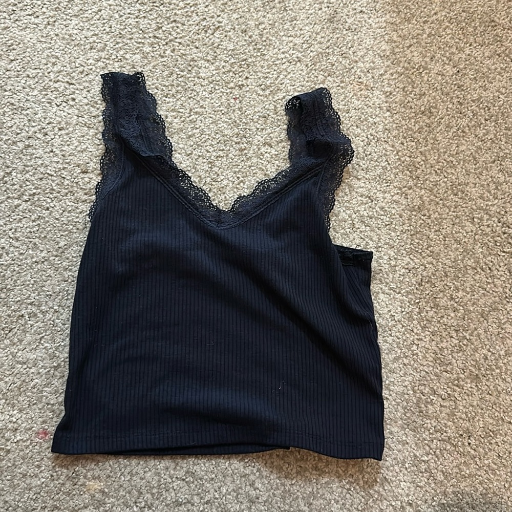 Dark navy laced tank top